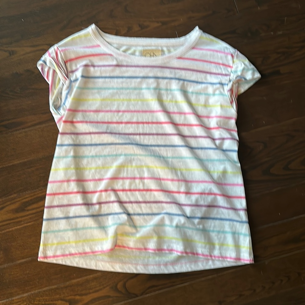 Rainbow strip chaser tee